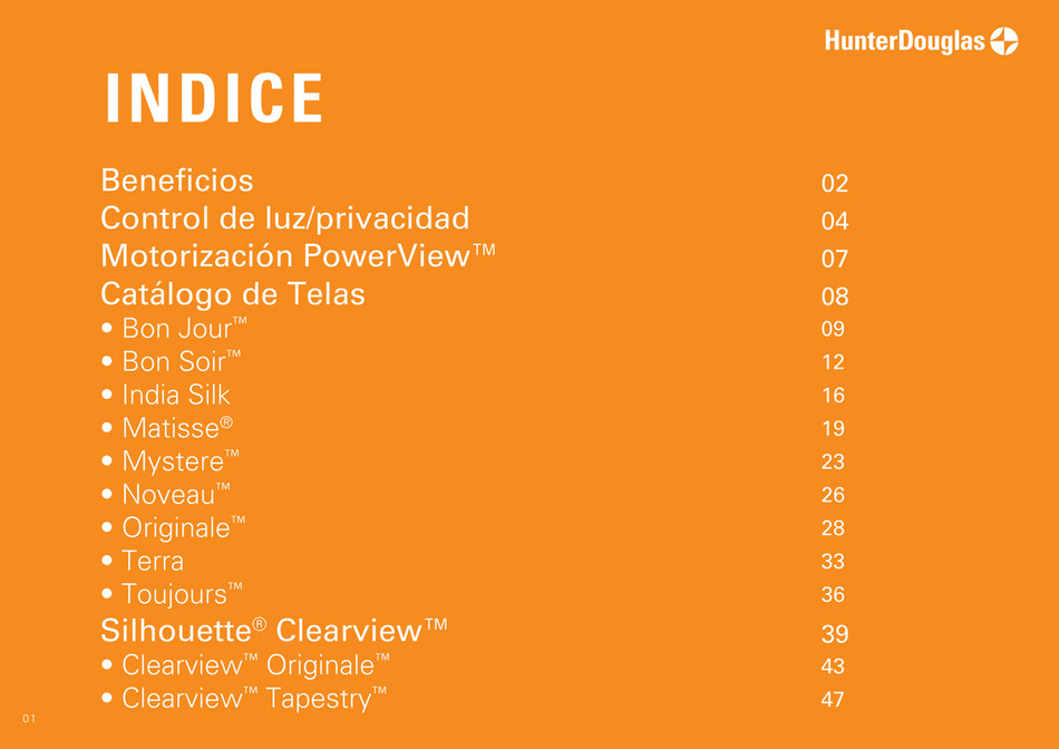 Hunter Douglas Perú WCP Hunter Douglas Perú WCP Libro de telas